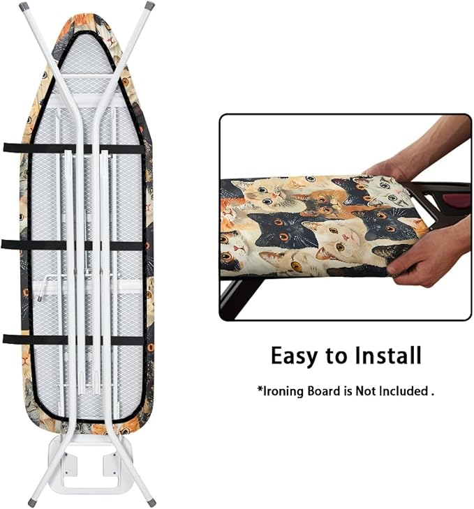 GLENLCWE Cute Cat Ironing Board Cover Full Size Scorch Resistant Replacement