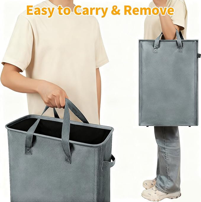 Slim Laundry Hamper, 48L Ultra Thin Collapsible Laundry Basket