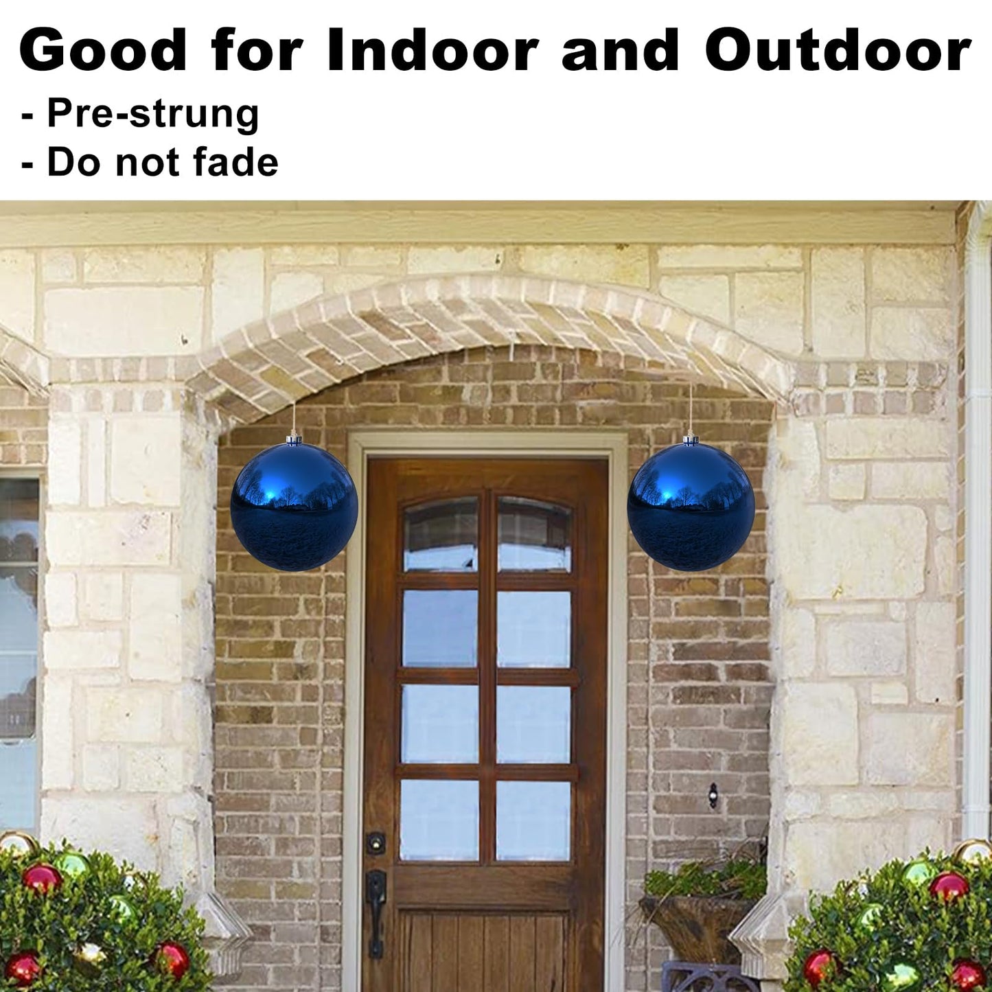 Navy Blue 8.0" Extra Large Christmas Balls Ornaments - Christmas Tree Decorations Shatterproof Shiny Hanging Balls for Birthday Holiday Wedding Decorations Set of 2pcs