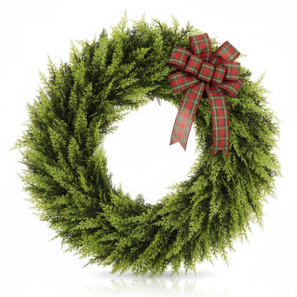 6 FT Christmas Cedar Garland, Real Touch Soft & Thickness Greenery Pine Garland for Mantle Table Fireplace Outdoor Indoor Christmas Decorcorations