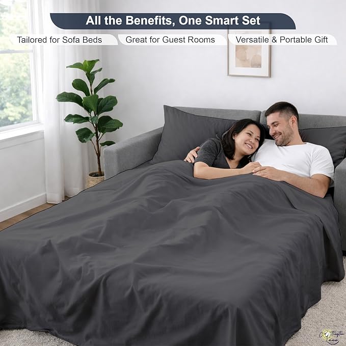 Cottington Lane Sleeper Sofa Sheets Full Size, 4 Piece Premium Quality 100%