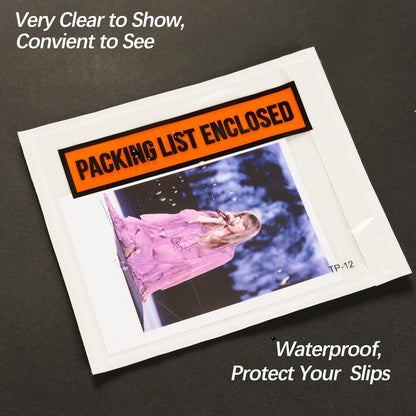 1000pcs 4.5”x5.5” Packing List Envelopes Self-seal Packing Slip Envelope Pouches Shipping Label Sleeves Top Loading Packing List Enclosed Bags.