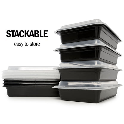 Igluu Meal Prep Containers Reusable 10 Pack 1-Compartment 828ml (28oz) BPA-Free Food Prep Containers with Airtight Lids – Durable Plastic, Stackable, Microwave, Freezer & Dishwasher Safe