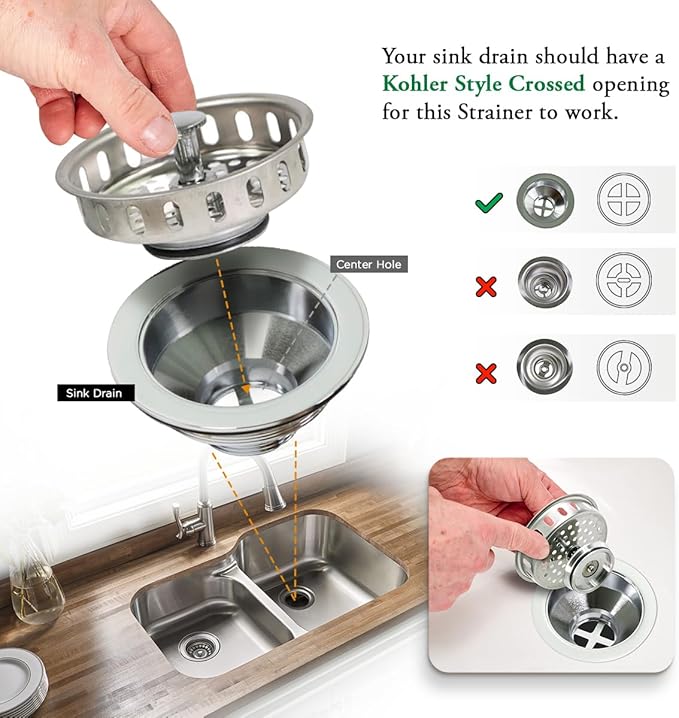 Highcraft 97343 Kitchen Sink Basket Strainer Replacement
