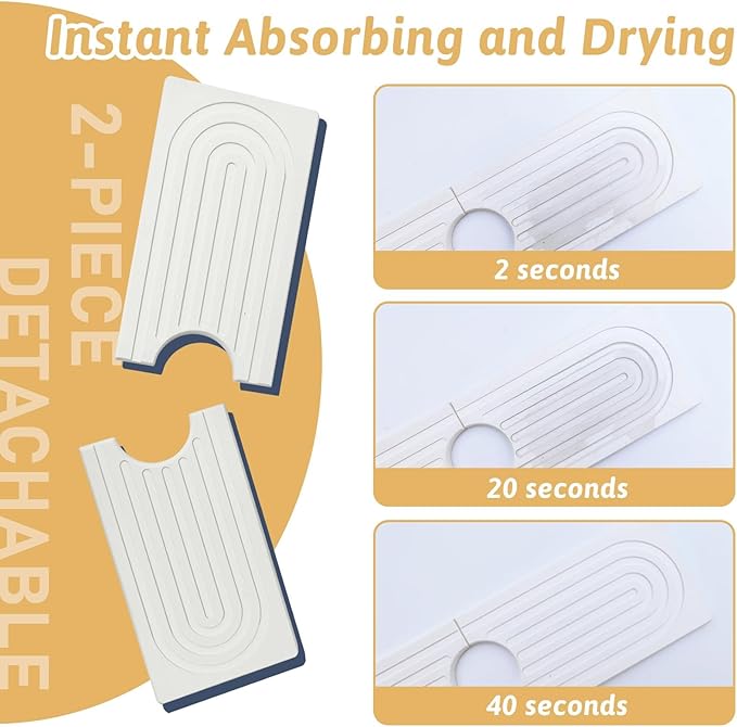 Faucet Mat for Kitchen Sink, Super Absorbent, Prevents Moisture Buildup