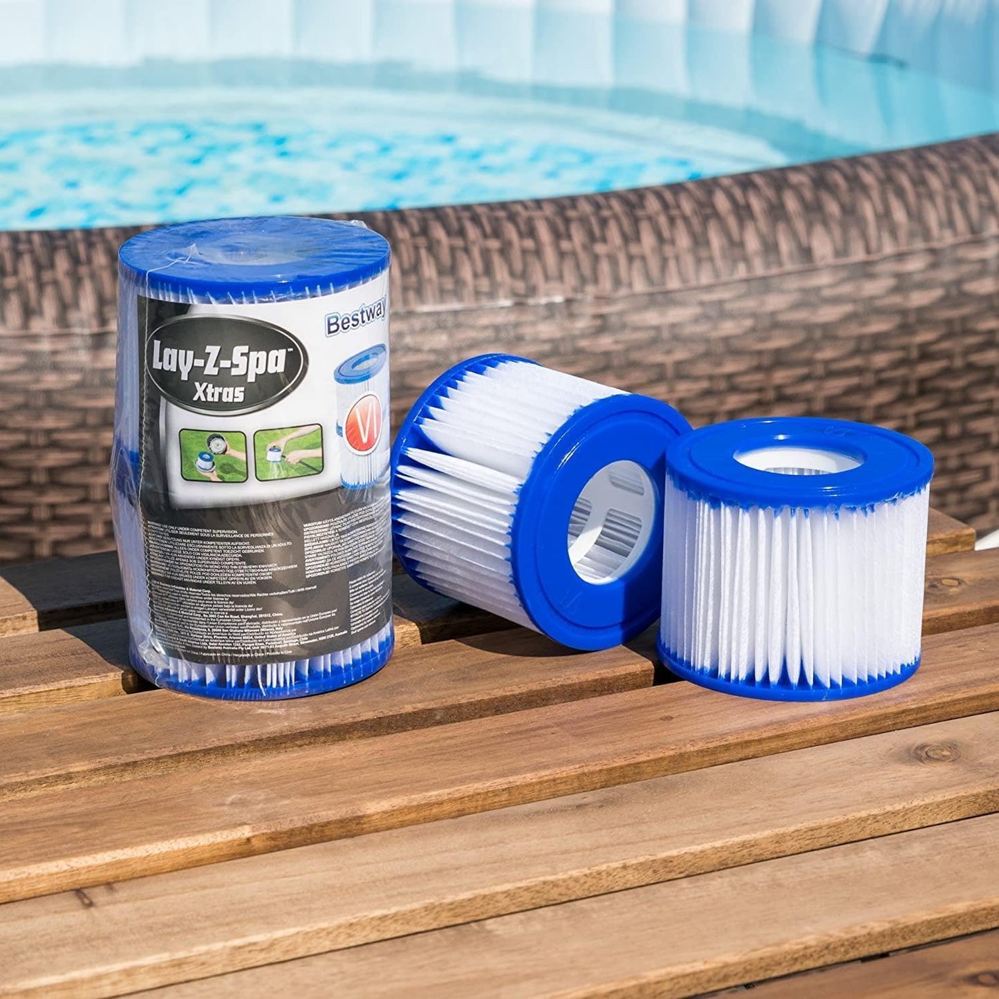 Bestway Lay-Z-Spa Hot Tub Filter Cartridge VI for All Lay-Z-Spa Models - 6 x Twin Pack (12 Filters)