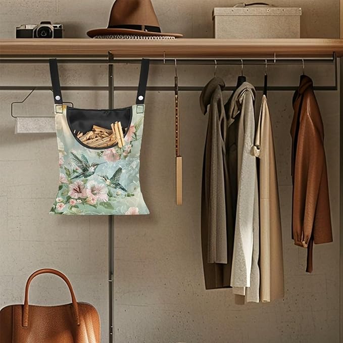 2 Pcs Hummingbird Clothespin Bag