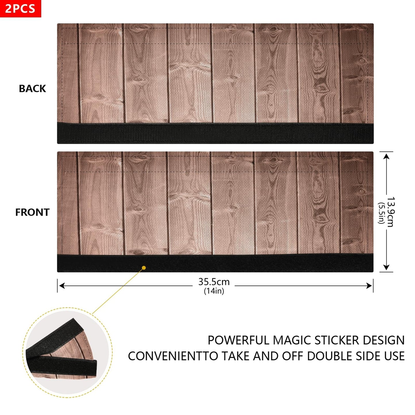 Daisy Flowers Wood Texture Refrigerator Door Handle Covers Farmhouse Kitchen Appliances Gloves For Microwave Dishwasher Fridge Door Cloth Protector 2pcs