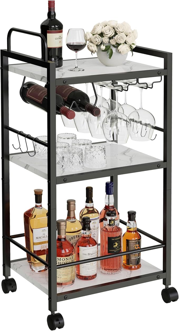Bar Cart for The Home, 3 Tier Kitchen Carts