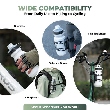 ROCKBROS Magnetic Strap Water Bottle Holder with Quick-Release Button for Road Bikes, Mountain Bikes, Scooters, Backpacks, and Folding Bikes