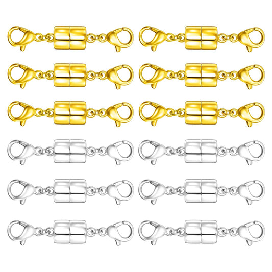 OHINGLT Magnetic Necklace Clasps and Closures with Double Lobster, Extra Strong Bracelet & Necklace Extender for Women, Magnet Jewelry Clasp Converter for Seniors