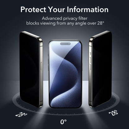 ESR 3 Pack for iPhone 15 Pro Max Screen Protector, [9H Hardness] [Military Grade Shatterproof] Full Coverage Tempered Glass Film with Easy Installation Tool, HD Clear, Scratch Resistant