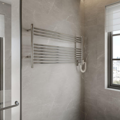 HEATGENE Towel Warmer Wall-Mounted Hardwired Heated Towel Rack Hot Towel Bar Brushed
