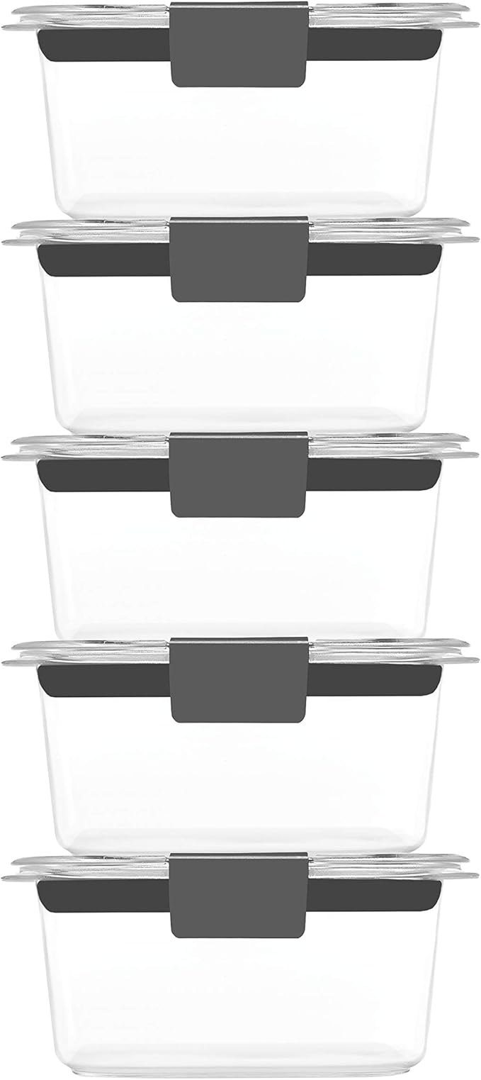 Rubbermaid Brilliance BPA-Free Food Storage Containers Multi Pack, 1.3 Cup