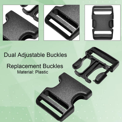 CooBigo 3pcs 1-1/2 Inch Plastic Buckle for Strap Replacment, Heavy Duty Belt Buckles Backpack Clips Luggage Webbing Straps Side Release Buckle Clasp
