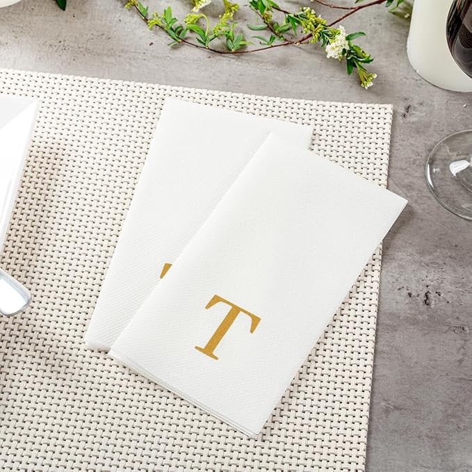 Luxenap 15.8 X 7.9 Inch Linen-Feel Guest Towels, 2000 Lettered Hand Towels
