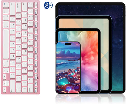 OMOTON Bluetooth Keyboard Compatible with iPad 10th Generation, iPad 10.2 (9th/8th/7th), iPad Pro 13/12.9/11 inch, iPad Air/Mini and More iOS Devices, White