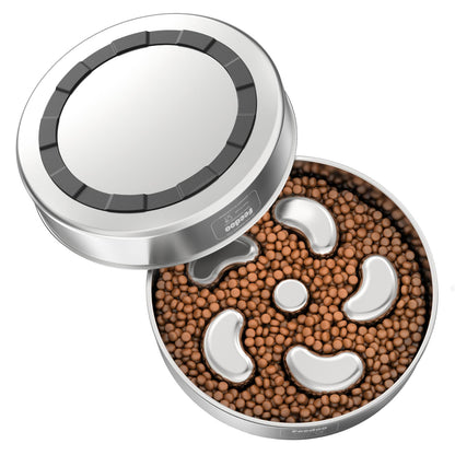 Slow Feeder Dog Bowl, Double Wall Food Grade Stainless Steel, Heavy Duty with Non-Slip Rubber Base, 2Cups Capacity for Medium Dogs to Slow Down Eating