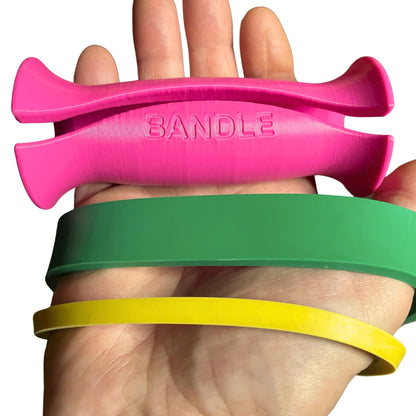 Bandles™ - True Ergonomic Resistance Band Handles | Unleash the Full Potential of Pain-Free, Full-Body Workouts | Durable & Comfortable for High-Intensity Training (2 Handles) (Steel Gray, Standard)