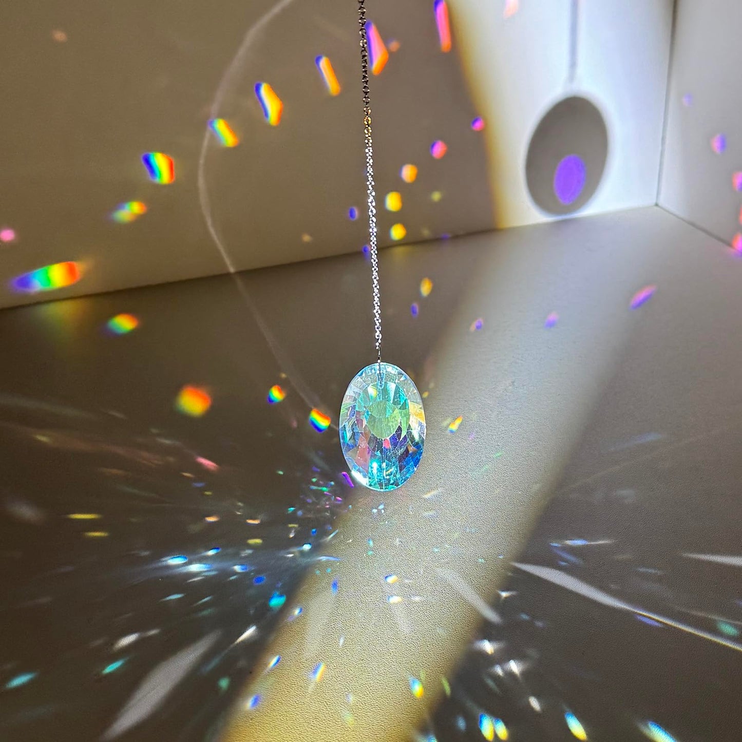 5PCS Crystal Sun Catcher Prisms,Rainbow Maker for Room, Windows,Garden Fantasy Aesthetic Home Decor,Hanging Suncatchers with Glass Prism (Star)