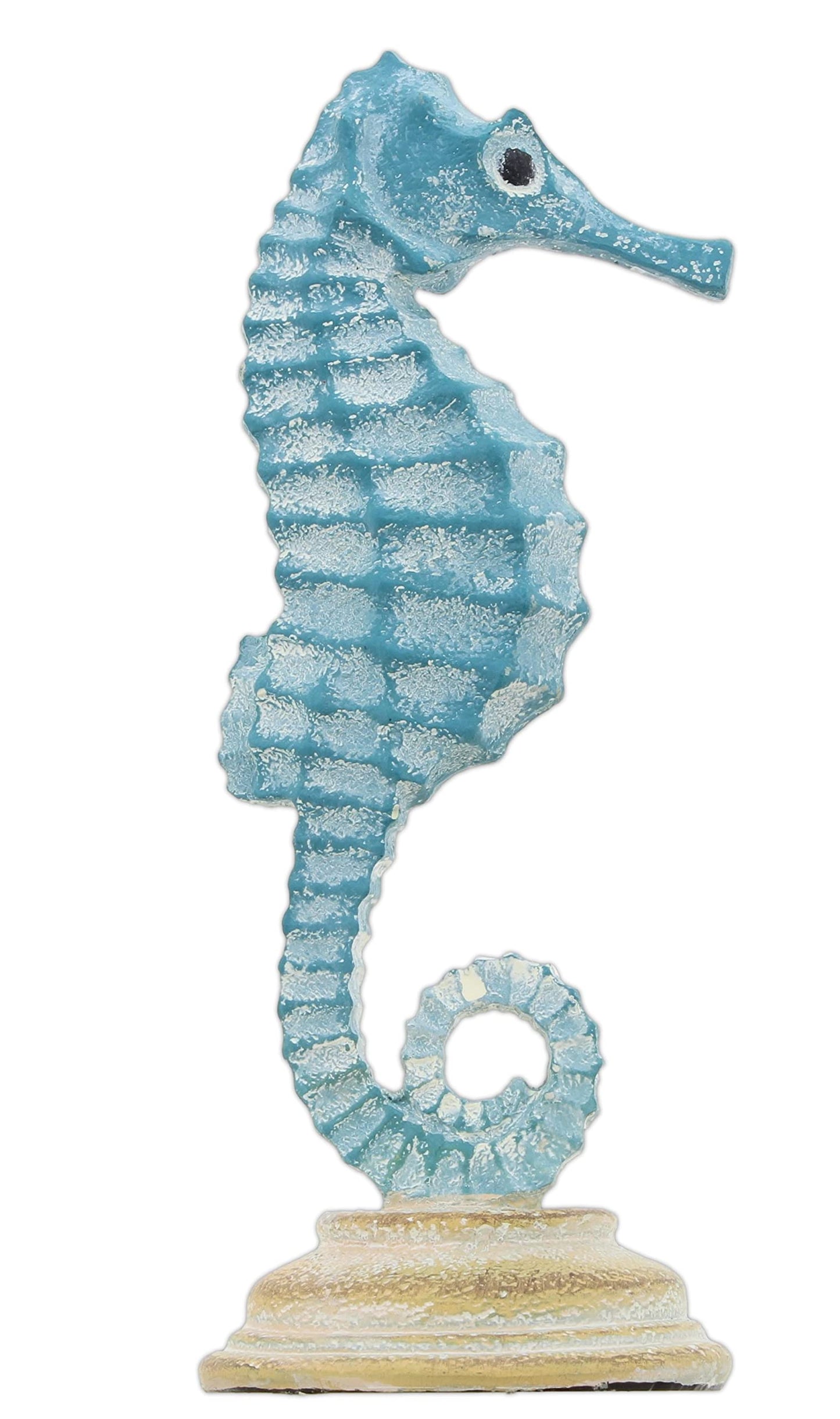 The Bridge Collection Blue Seahorse Coastal Standing Figurine