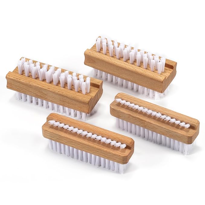 4 Pack Wooden Nail Brush