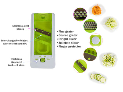 Bamboo Land- Large Bamboo Cutting Board with Containers, 6 Pcs Vegetable Slicers & Garters, Cutting Boards for Kitchen with Holder, Chopping Board, Wood Cutting Board with Storage