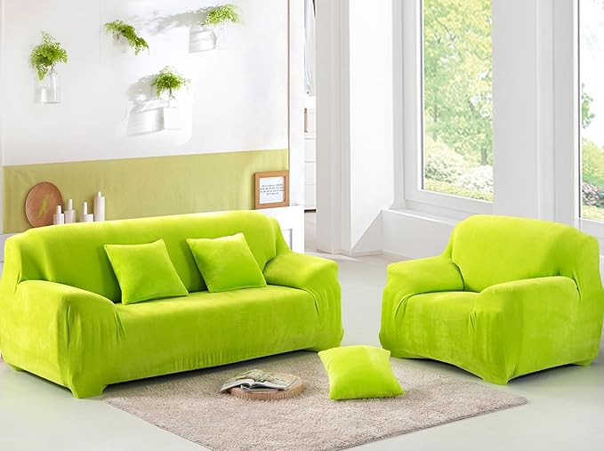 vctops 1-Piece Velvet Plush Stretch Loveseat Sofa Slipcover
