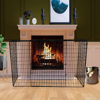 Safetots Original Fireguard, Premium Child & Pet Safety Barrier for Fireplaces, Adjustable 84.5cm - 155cm Width, Easy Install, Baby and Toddler Safety Fire Guard