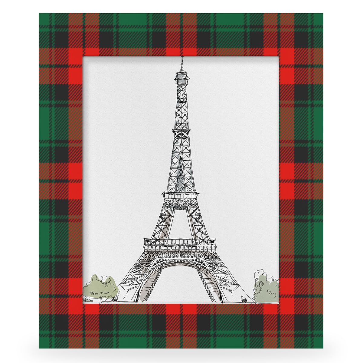 POFATO Christmas Plaid Pattern 11x14 Picture Frame Wooden Picture Frames for Wall Hanging & Tabletop Decor Display 11x14 or 10x14 Picture Collage Family Weddings Christmas Photo Frame for Gift