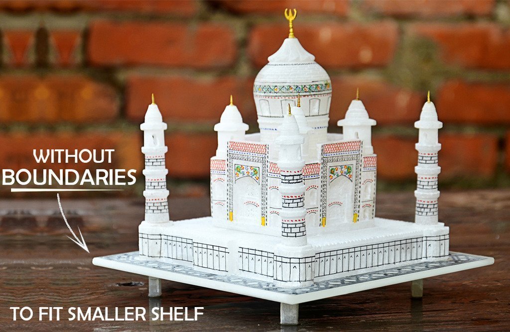 Taj Mahal Tajmahal Marble Replica Model India Agra Souvenir Collection (9 Inch x 9 Inch)