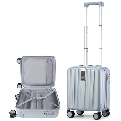 Hanke 14 Inch Underseat Carry On Luggage with Wheels Hard Shell Suitcases Carry On Bag Lightweight Small Mini Suitcase Travel Luggage for Travel（Gray）