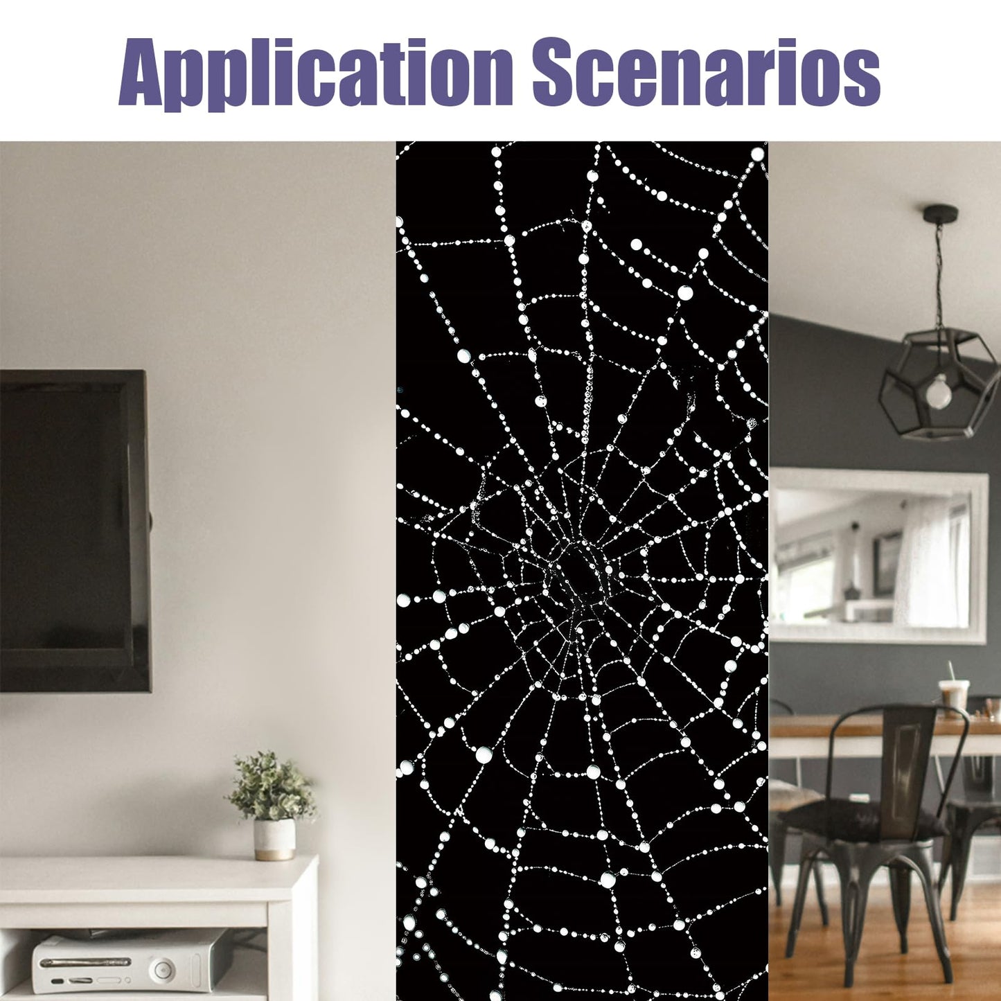 PLIGREAT 15 Strips Creative Spider Web Pattern Stair Decals Peel and Stick Stairs Riser Stickers Halloween Murals Decor for Steps 7.1"x39" Self-Adhesive Stair Riser Decals for Home Hotel Decor
