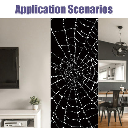 PLIGREAT 15 Strips Creative Spider Web Pattern Stair Decals Peel and Stick Stairs Riser Stickers Halloween Murals Decor for Steps 7.1"x39" Self-Adhesive Stair Riser Decals for Home Hotel Decor