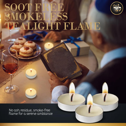 L’ner 1.5 Hour Tealight Candles, 300 Pack – Smokeless & Dripless Unscented Mini Tea Lights, Plant-Based Wax, Lead-Free Cotton Wick – Premium Quality Tealights for Shabbat, Memorial, Home, Weddings