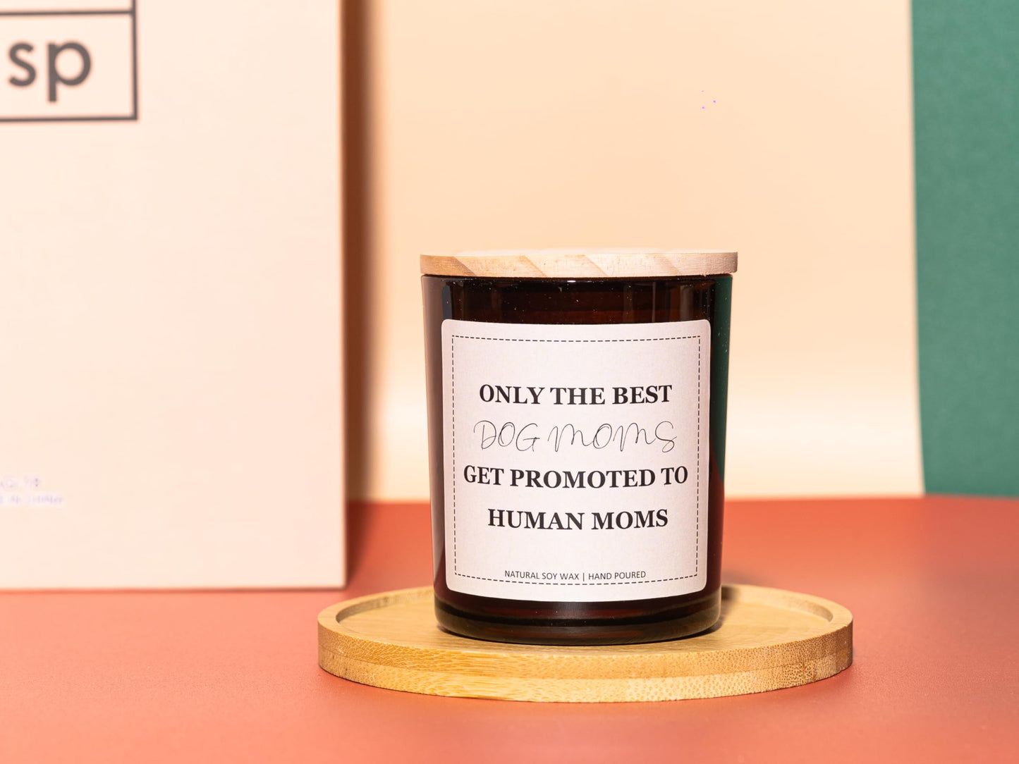 New Mom Gifts, Gifts for New Mom, Only The Best Dog Moms Get Promoted to Human Moms Candle - Lavender & Eucalyptus, Crafted by Natural Soy Wax & Natural Essential Oils