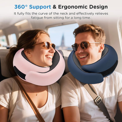 Neck Pillow Airplane,100% Pure Memory FoamTravel Neck Pillow Travel Neck Support Ergonomic &Portable Design Best for Sleeping Plane Car Train Office Flight (Small Grey)
