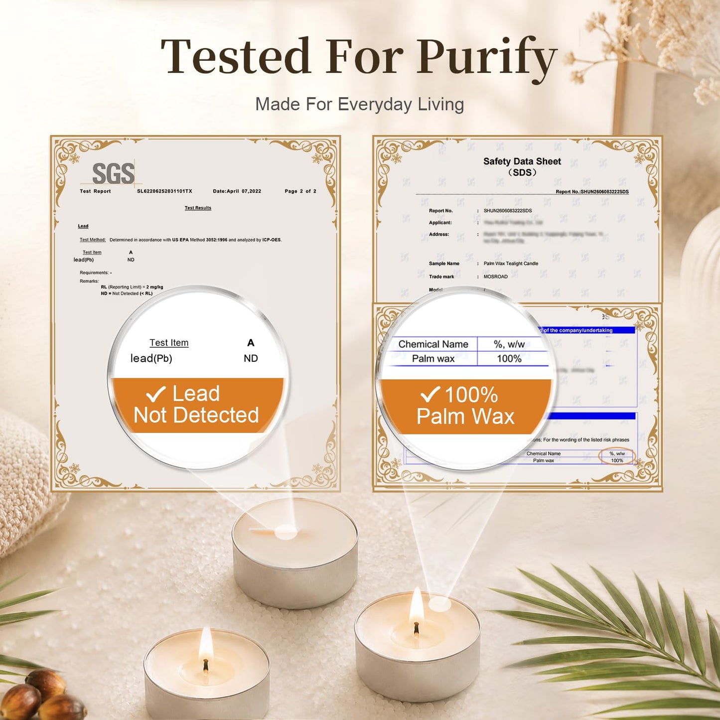 MOSROAD Tea Lights Candles 200 Pack, 4 Hour Palm Wax White Tealight Candle Bulk for Home, Natural Unscented Small Votive Candles for Wax Warmer, Smokeless Tea Light for Wedding, Shabbat, Emergency