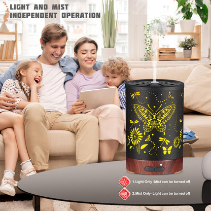 Essential Oils Diffuser,Aromatherapy Diffuser,Birthday for Women Mom Grandma,Metal Cool Mist Humidifier with 7 Colors Lights Waterless Auto Off Air Diffusers (Dragonfly)