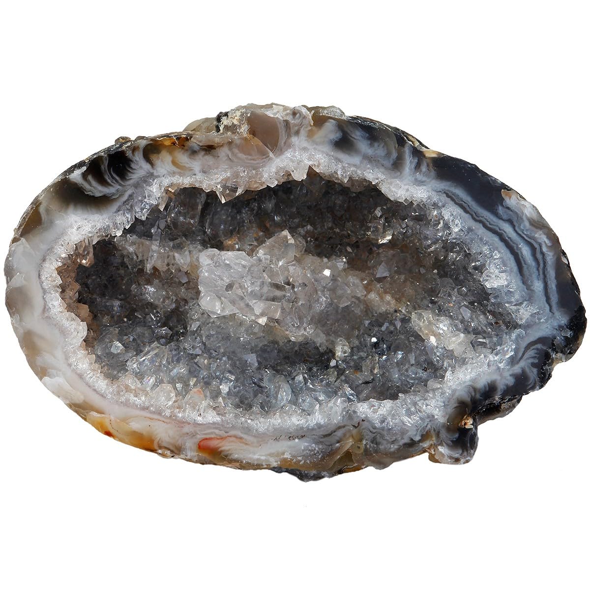 mookaitedecor Set of 2 Natural Agate Geode Crystal Druzy Cluster, Irregular Geode Rocks Quartz Stone Mineral Specimen for Collection Home Office Decor, 13-56g