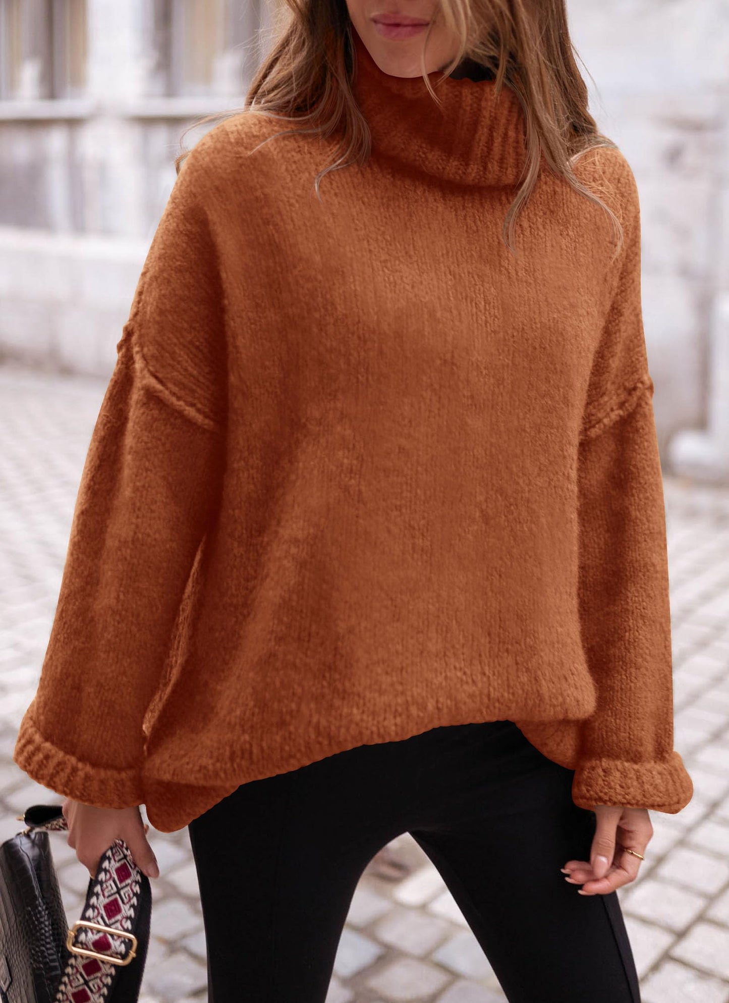 PRETTYGARDEN Oversized Sweaters for Women 2025 Chunky Turtleneck Sweater Fall Clothes Long Sleeve Tops Winter Clothing