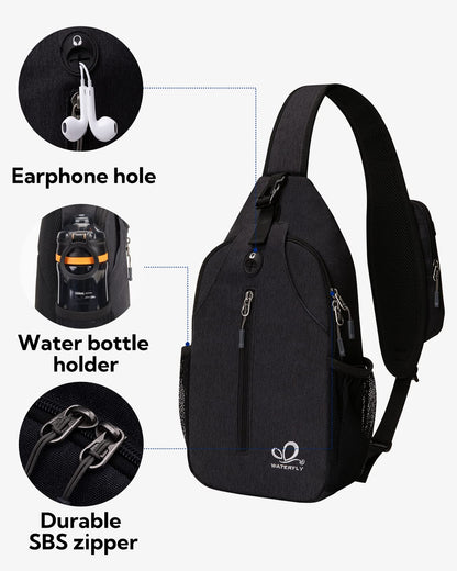 Waterfly Sling Bag Backpack Shoulder Crossbody Bag Chest Bags Hiking Casual Daypack for Men Women