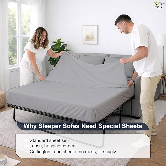 Cottington Lane Sleeper Sofa Sheets Full Size, 4 Piece Premium Quality 100%