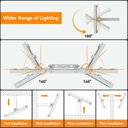 SOLLA 600W LED Outdoor Flood Light, 60000LM Super Bright Stadium Light, 6000K Daylight White, IP66 Waterproof 3 Heads Adjustable Outdoor Floodlights for Backyard, Parking Lot, Stadium, Field(2 Pack)