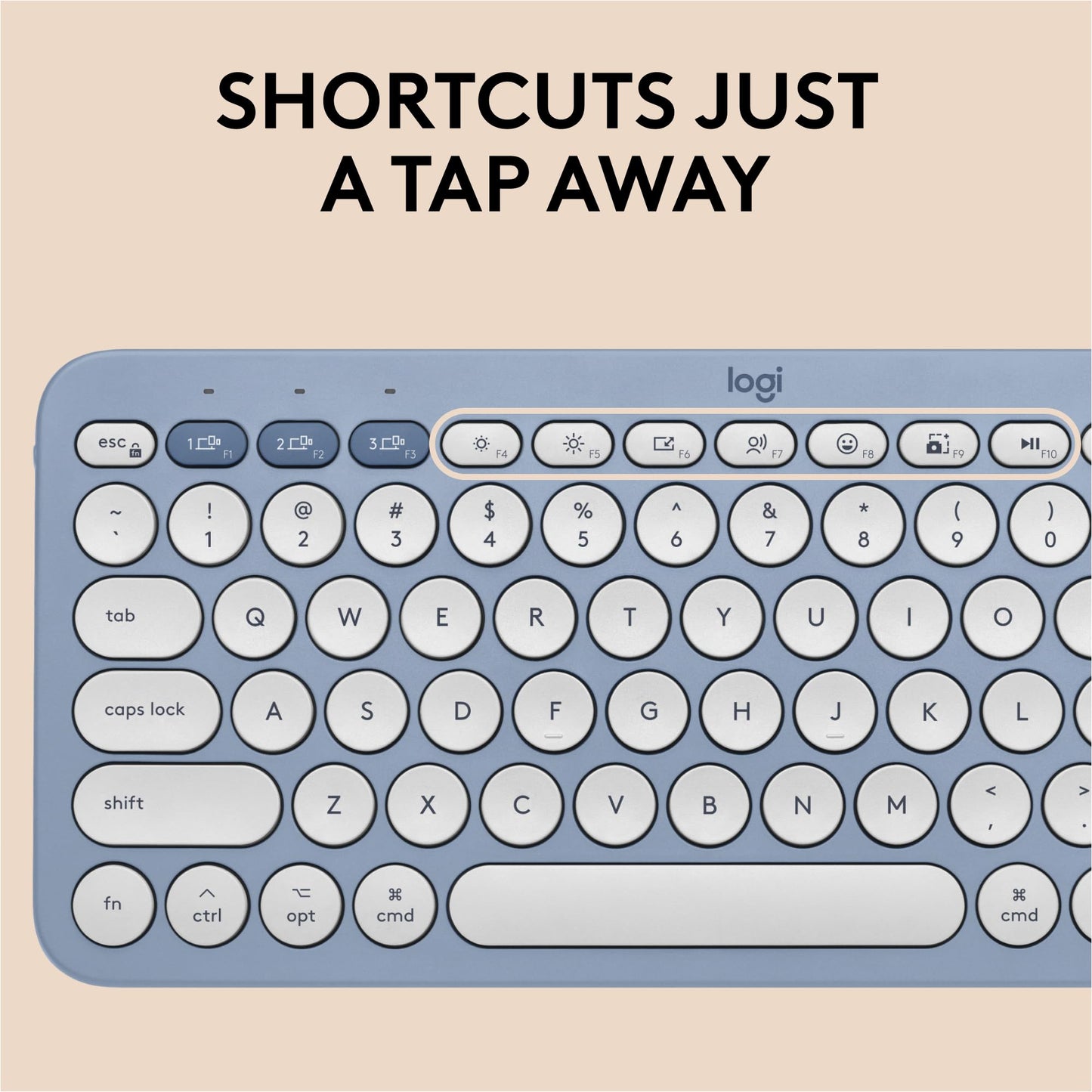 Logitech Pebble Keys 2 K380s, Multi-Device Bluetooth Wireless Keyboard with Customizable Shortcuts, Slim and Portable, Easy-Switch for Windows, macOS, iPadOS, Android, Chrome OS - Tonal Graphite