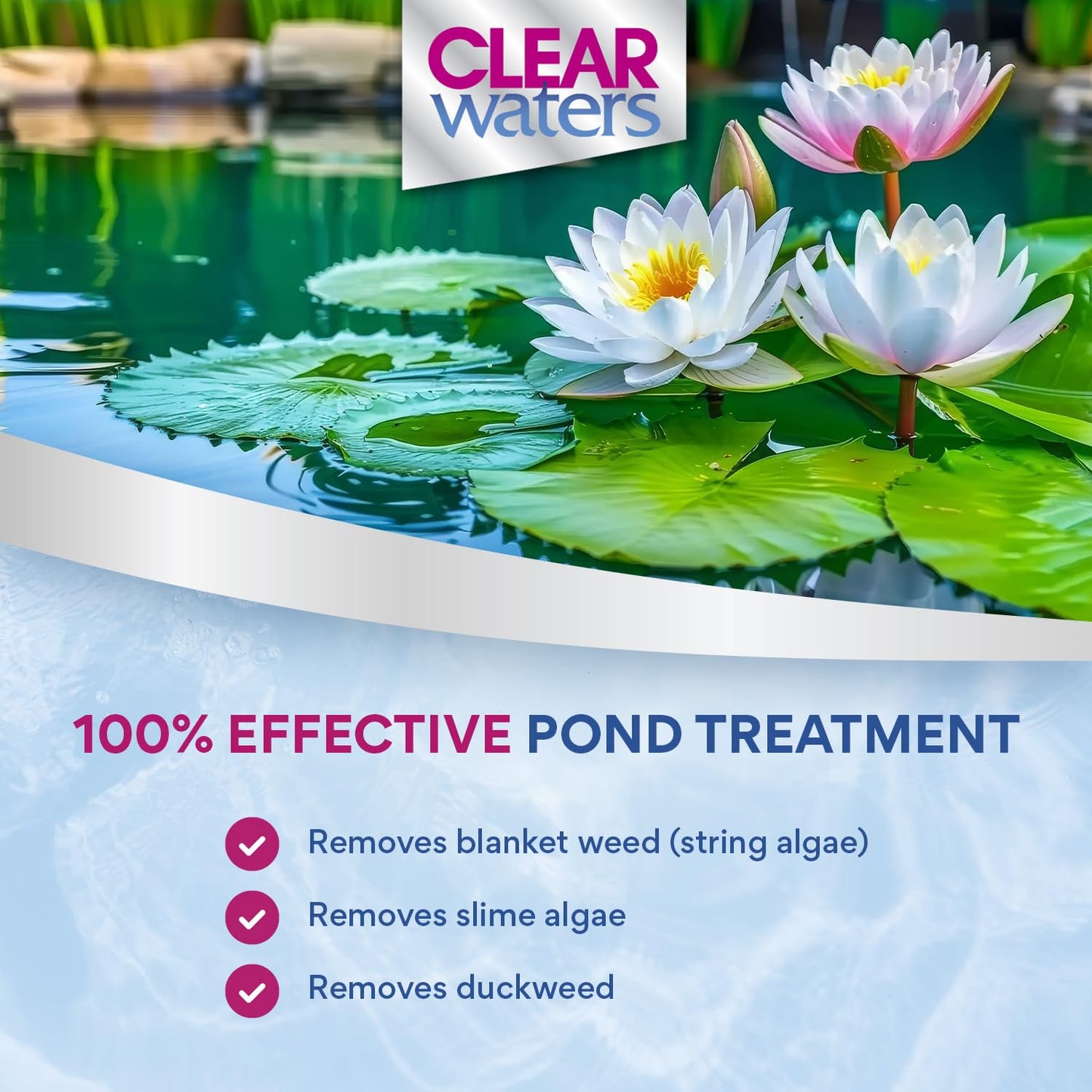 ClearWaters Blanket Weed Treatment for Ponds – 1L Bucket to Treat 10,000 / Maintain 80,000L – Quick Action Pond Weed Treament for Blanket Weed – Pond Cleaner Safe for Fish and Wildlife