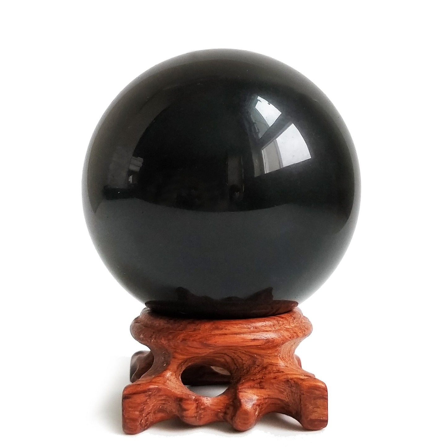 Mina Heal Genuine Black Obsidian Crystal Sphere for Feng Shui, Meditation, and Scrying – Crystal Ball for Healing and Décor