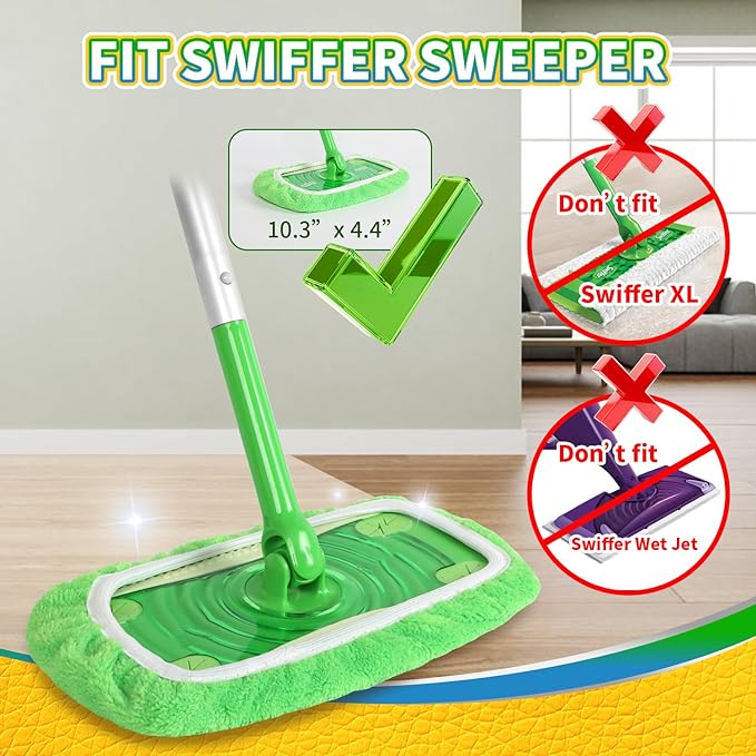 5 Pack Reusable 100% Chenille Mop Pads Compatible
