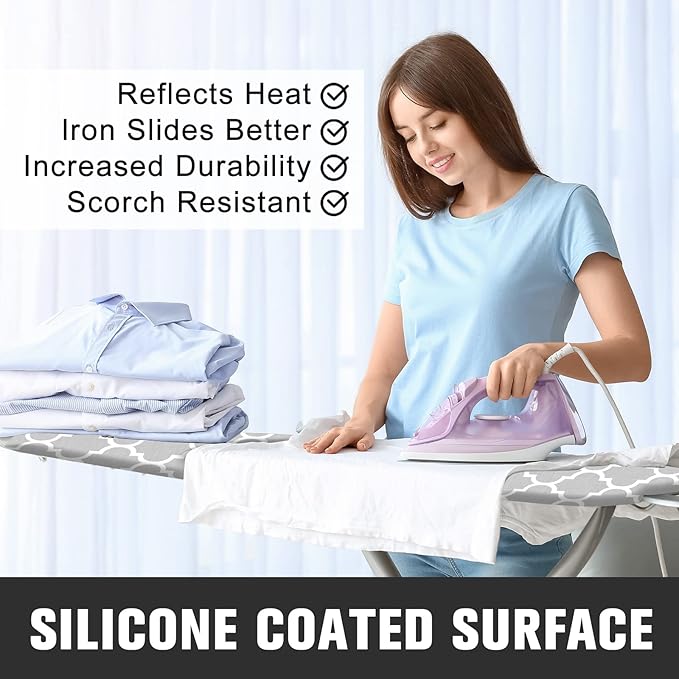 Ironing Board Cover and Pad, Standard Size 12" x 42" Iron Board Replacement