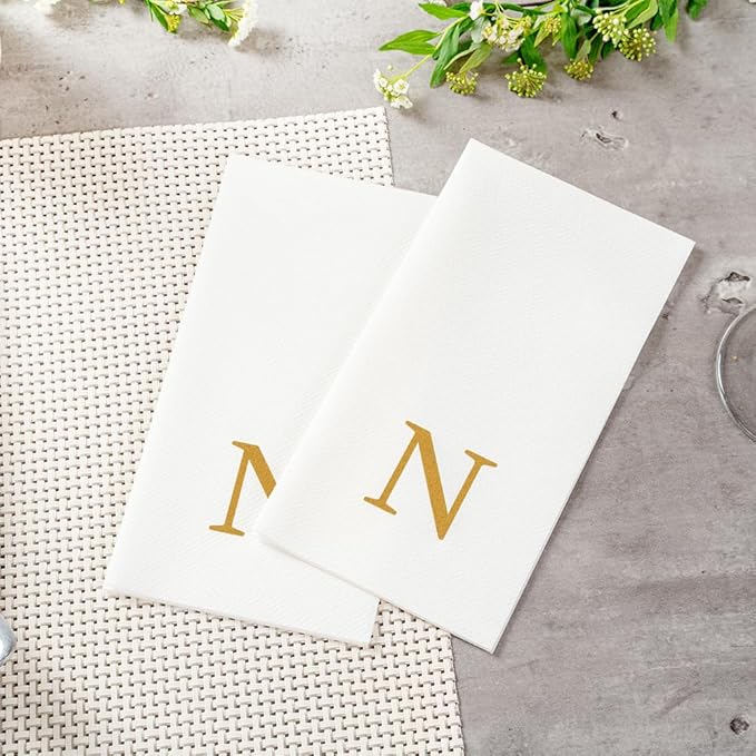 Luxenap 15.8 X 7.9 Inch Linen-Feel Guest Towels, 2000 Lettered Hand Towels